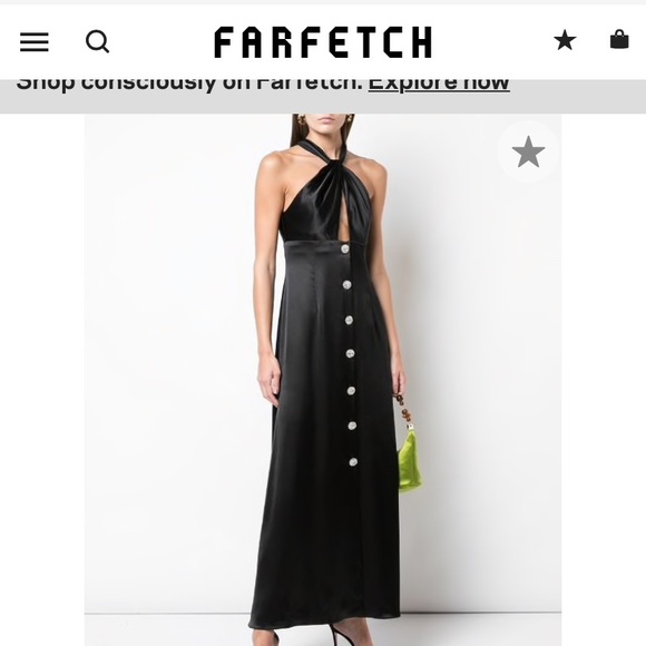 Beautiful satin black midi with crystal buttons. - Picture 3 of 6